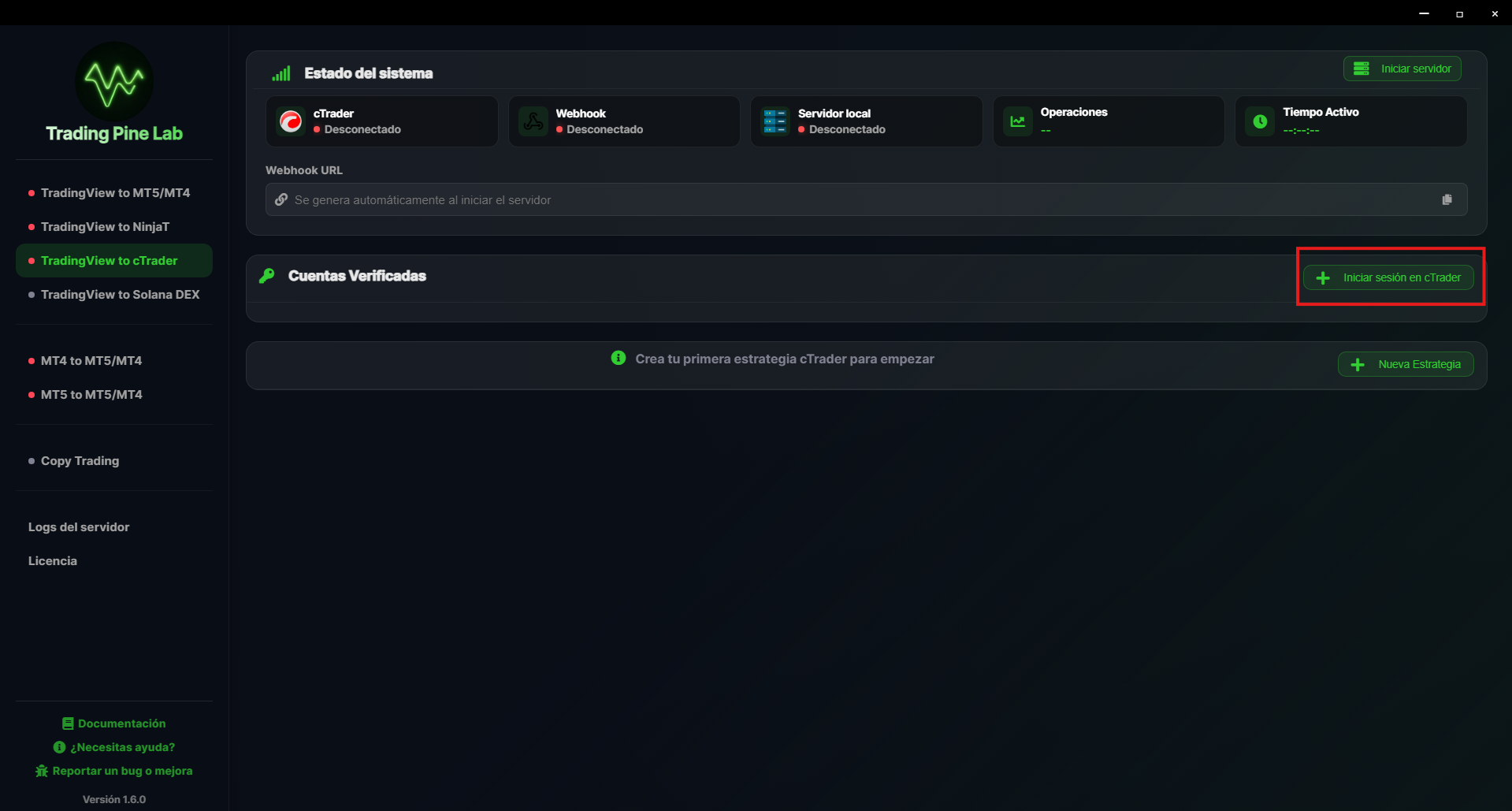 Configuración de credenciales MT5