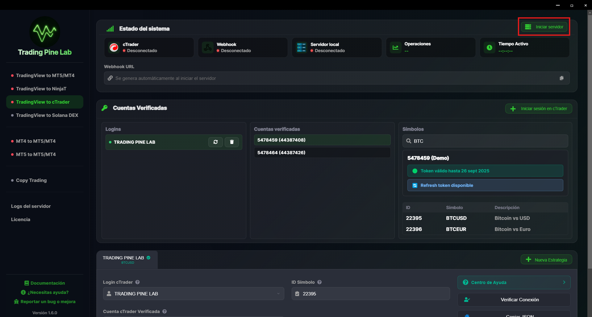 Configuración de alerta TradingView